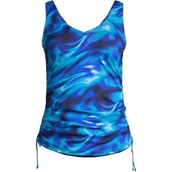 Lands' End Women's 4R, 2-4L‎ Adjustable Underwire Tankini Swimsuit Top Chlorine - Picture 1 of 15